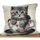 Housse de coussin déhoussable chat