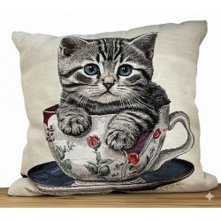 Housse de coussin déhoussable chat