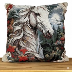 Housse de coussin déhoussable cheval