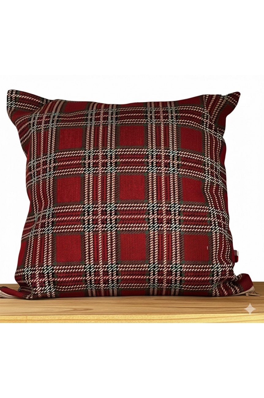 Housse de coussin déhoussable écossais