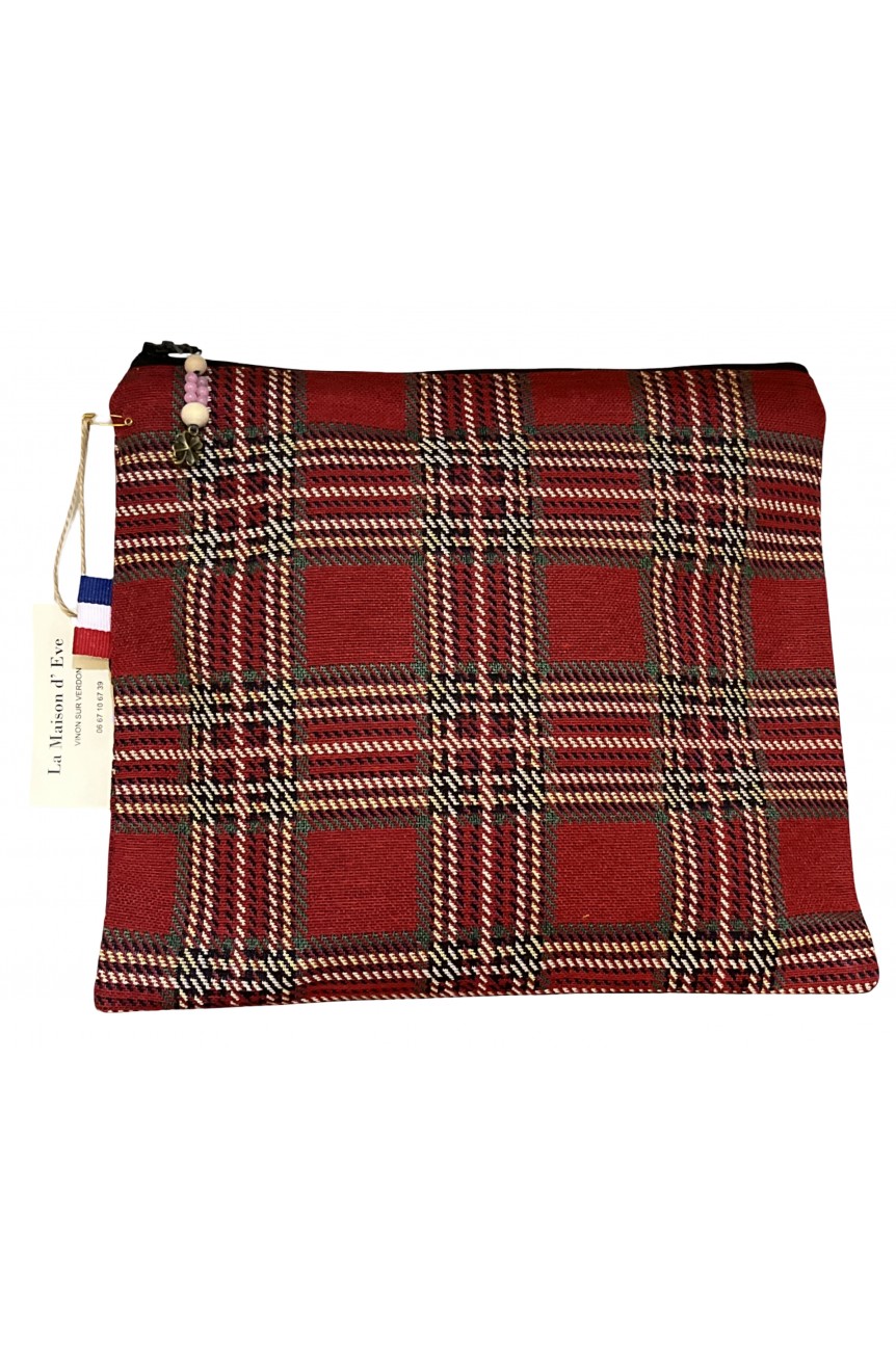 Trousse de toilette écossais sans fond