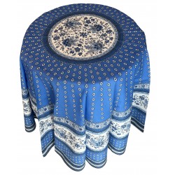 Nappe ronde provençale bleu
