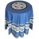Nappe ronde provençale bleu