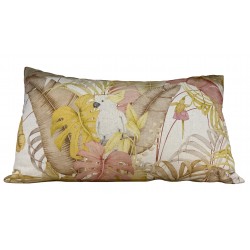Housse de coussin déhoussable perroquet exotique