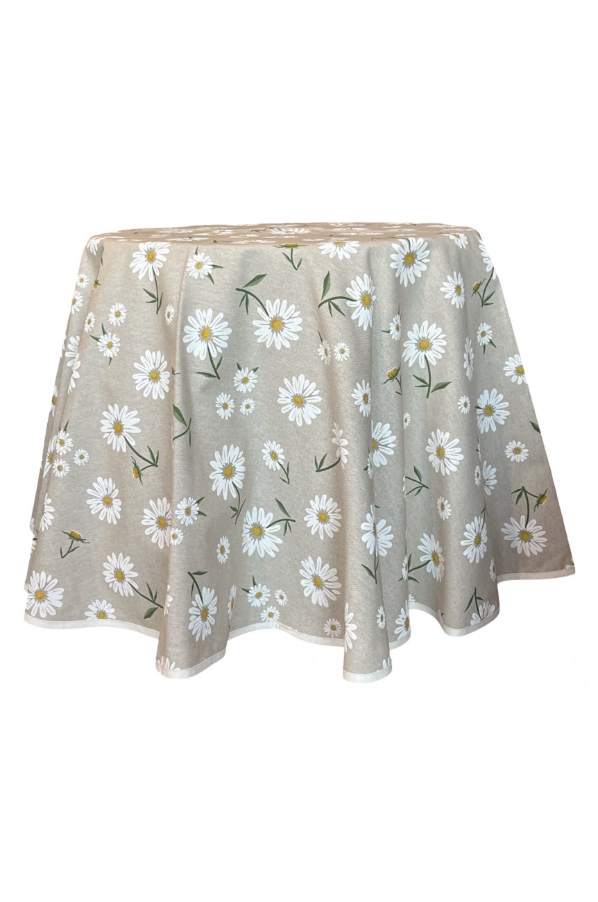 Nappe ronde Panama coton / lin champêtre