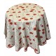 Nappe ronde Panama coton / lin coquelicots
