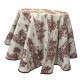 Nappe ronde Panama coton / lin toile de Jouy