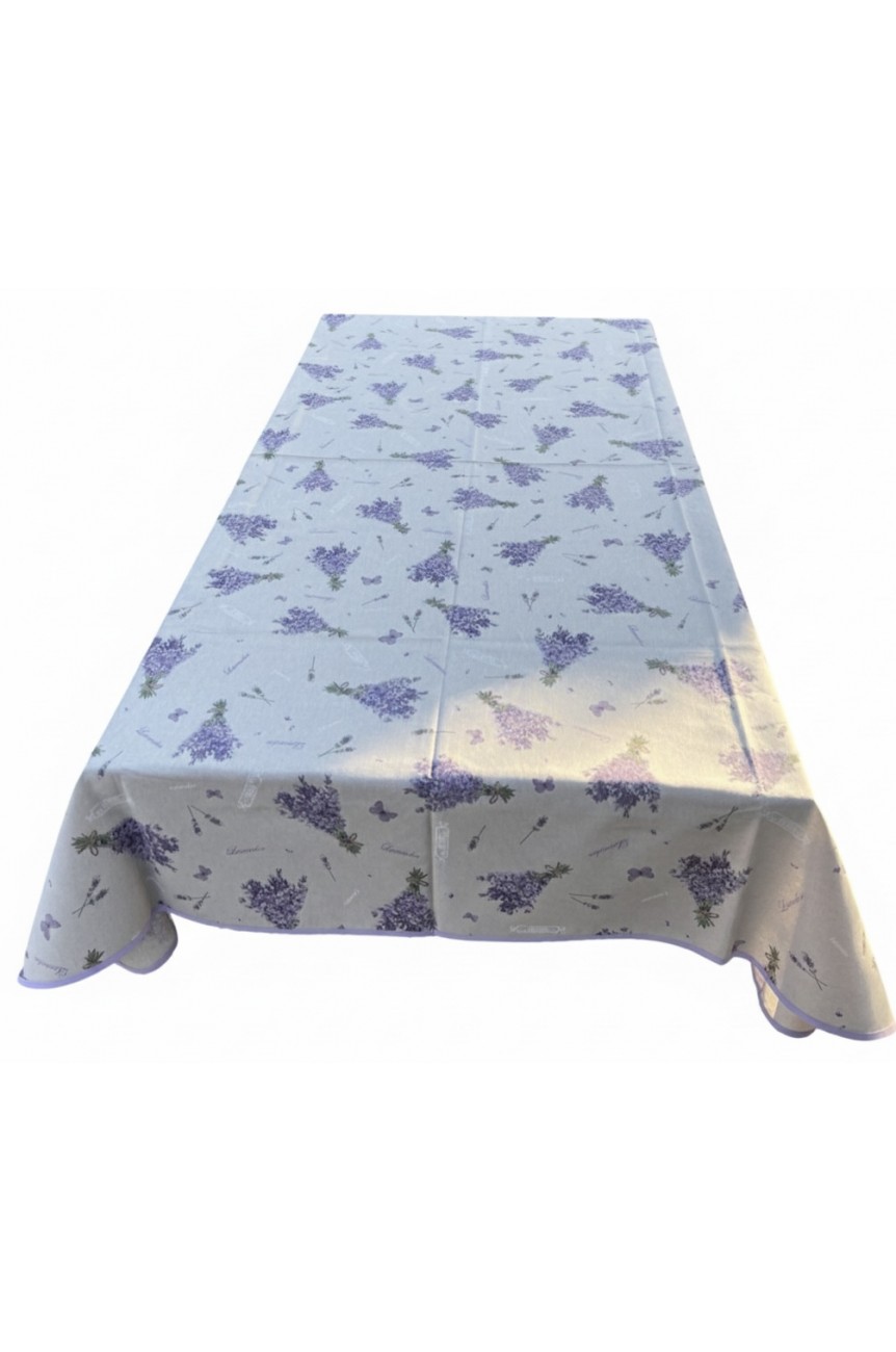 Nappe rectangulaire Panama coton / lin lavande