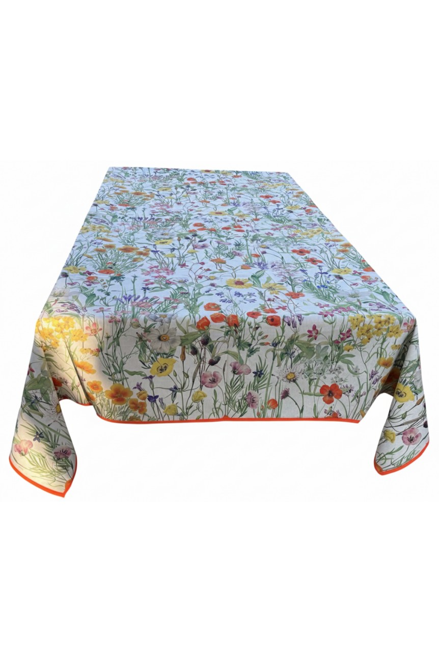 Nappe rectangulaire Panama " Jardin de fleurs sauvages"