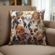 housse de coussins motif chiens et chats