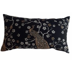 housse de coussins noir motif flamant