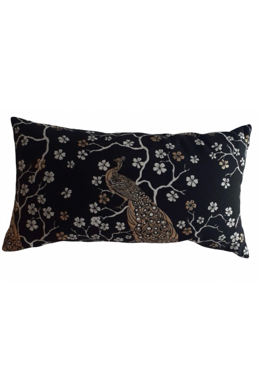 housse de coussins noir motif flamant