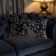 housse de coussins noir motif flamant