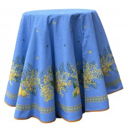 Nappe ronde citron et mimosa - Douceur de Provence