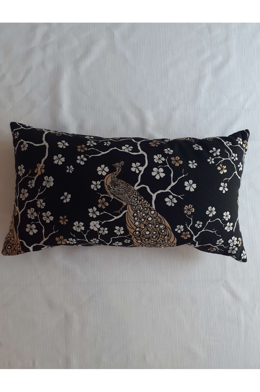housse de coussins noir motif flamant