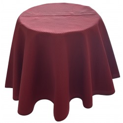 Nappe ronde piqué rouge bordeaux