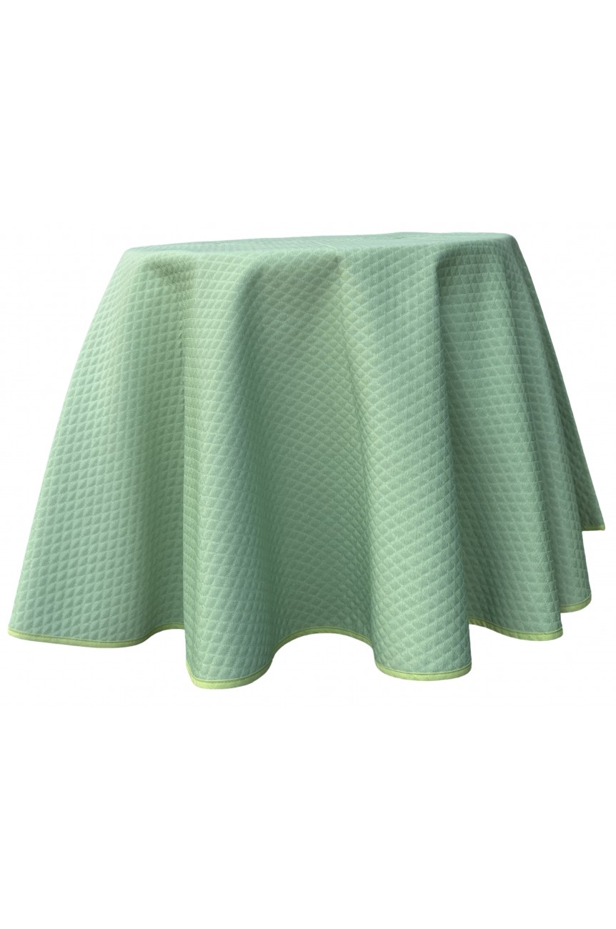 Nappe ronde piqué vert amande