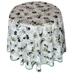 Nappe ronde 100% Coton- Douceur d'Olive