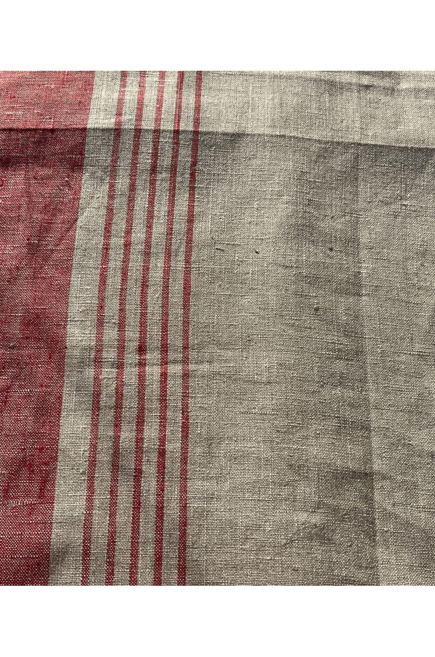 Chemin de table 100% Lin Bordeaux / Naturel