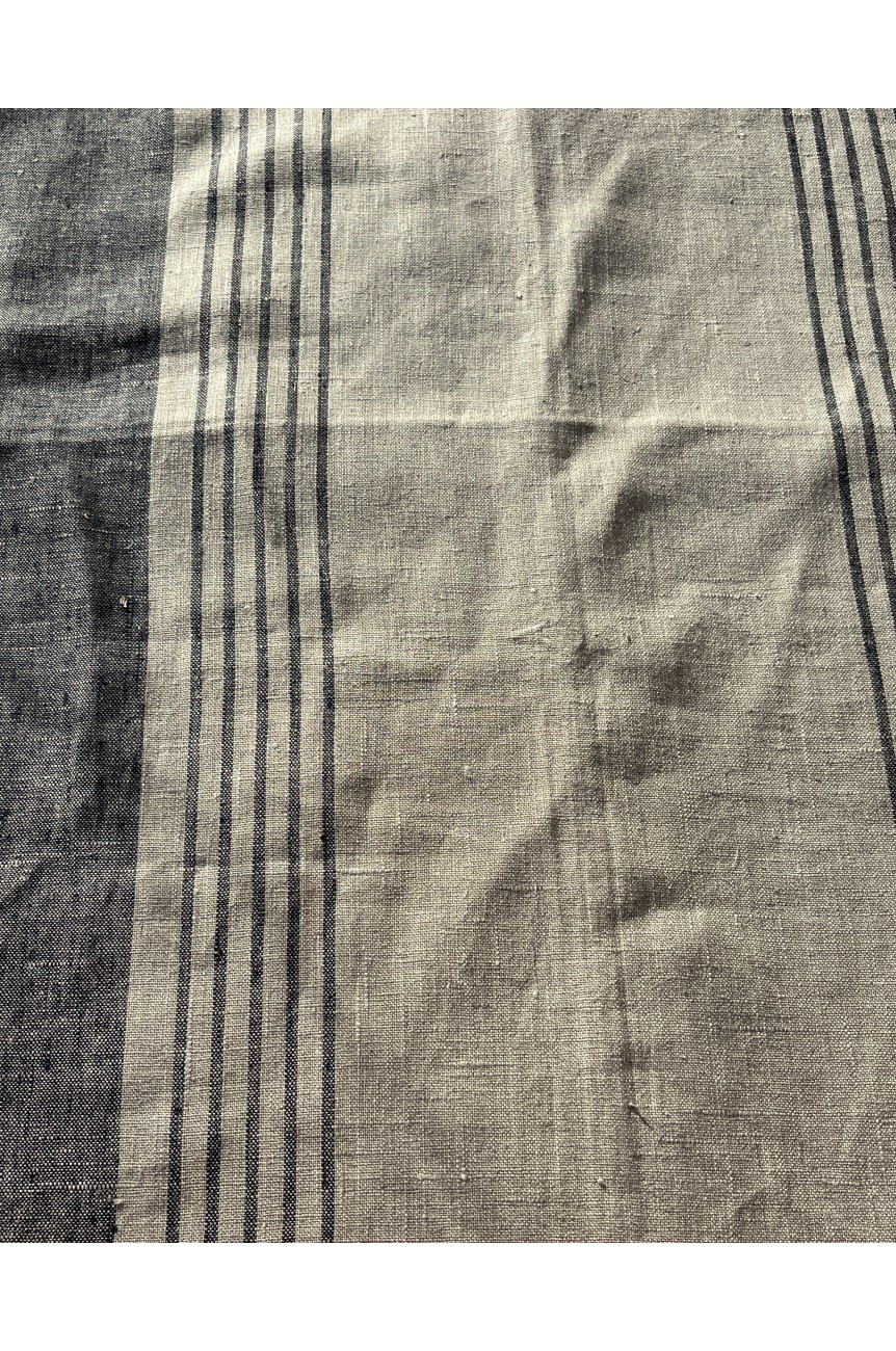 Chemin de table 100% Lin Noir / Naturel