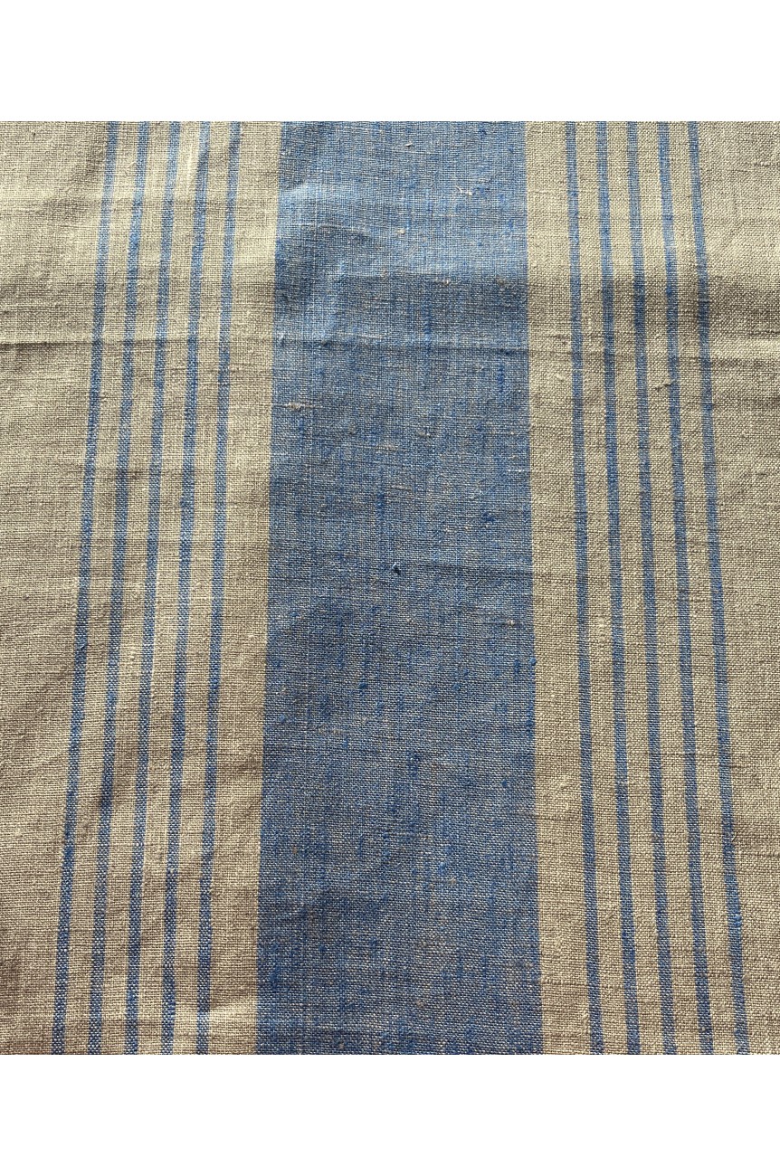 Chemin de table 100% Lin Bleu / Naturel