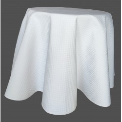 Nappe ronde piqué blanc