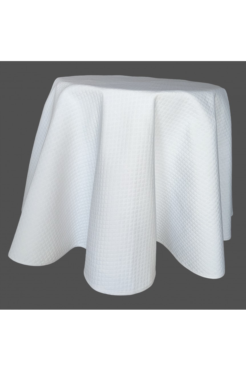 Nappe ronde piqué blanc