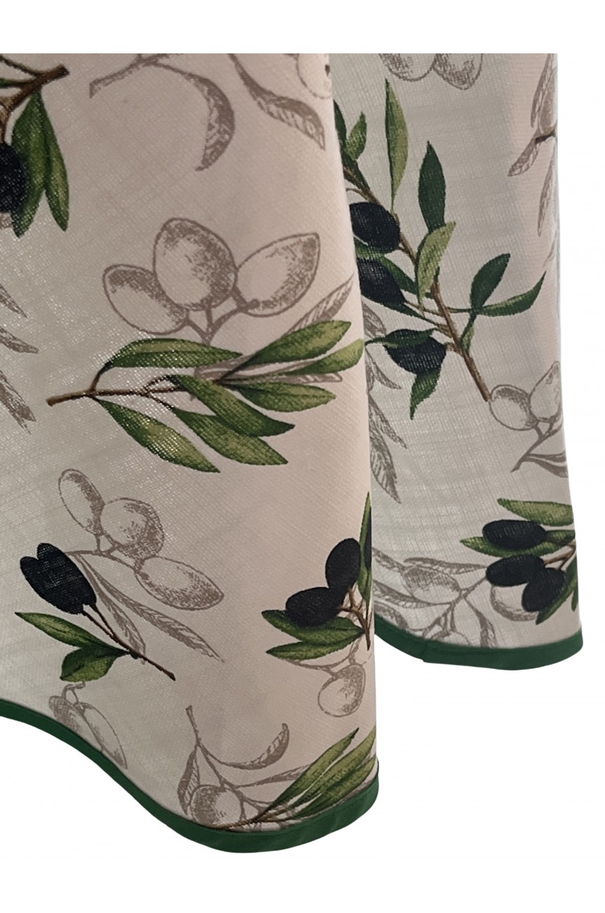 Nappe ronde 100% Coton enduit- Douceur d'Olive