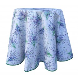 Nappe ronde enduite "Lavande" Prenium - 100 % coton