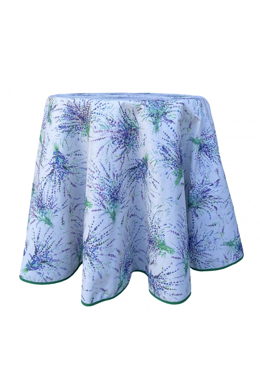 Nappe ronde enduite "Lavande" Prenium - 100 % coton