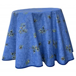 Nappe ronde enduite "olive" Classique - 100 % coton