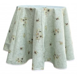 Nappe ronde "olives" Classique - 100 % coton