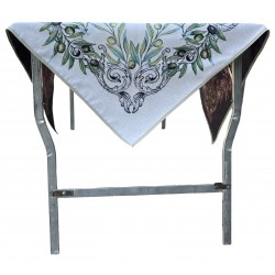Carré Jacquard olives 140 x140