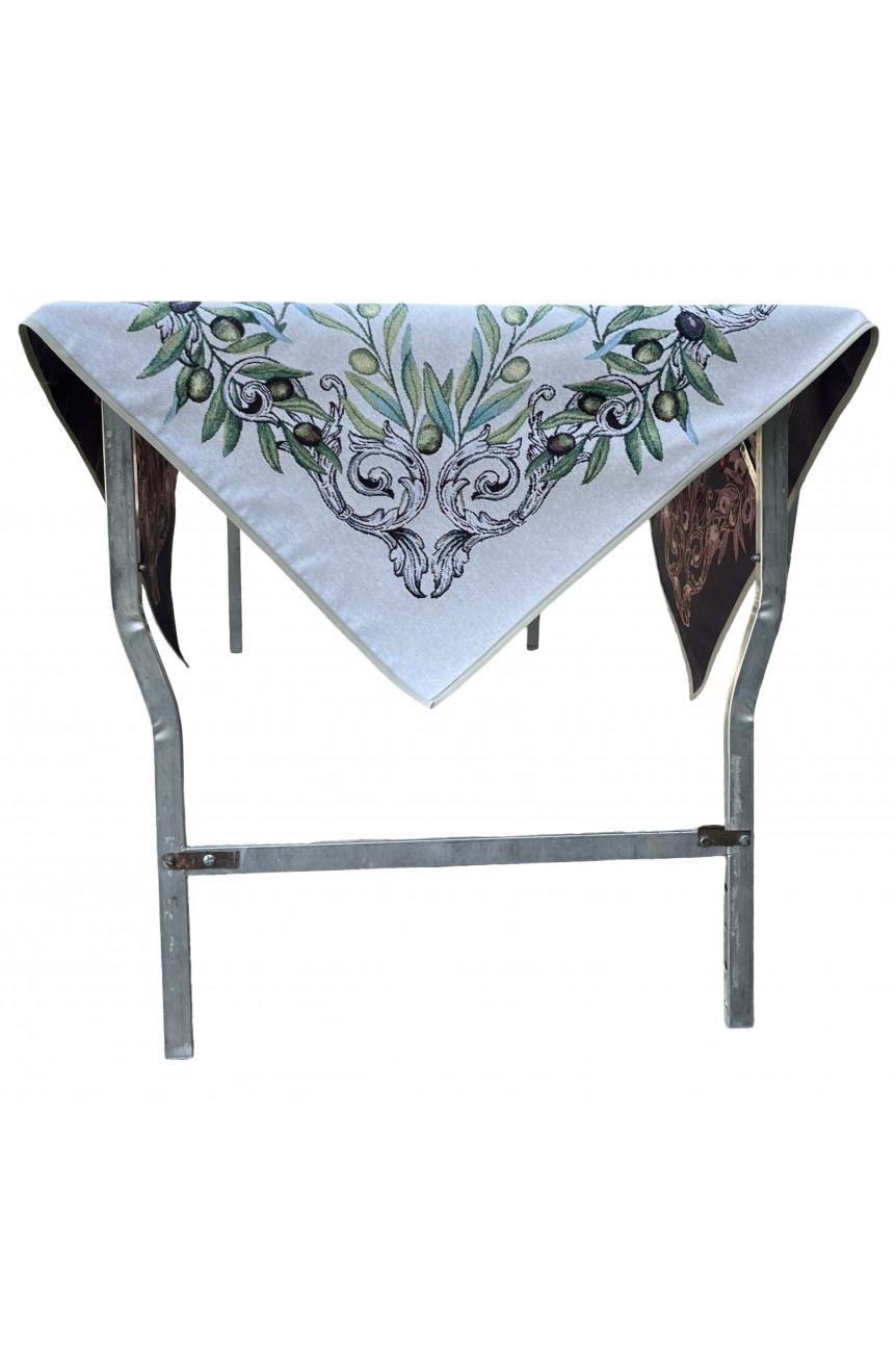 Carré Jacquard olives 140 x140